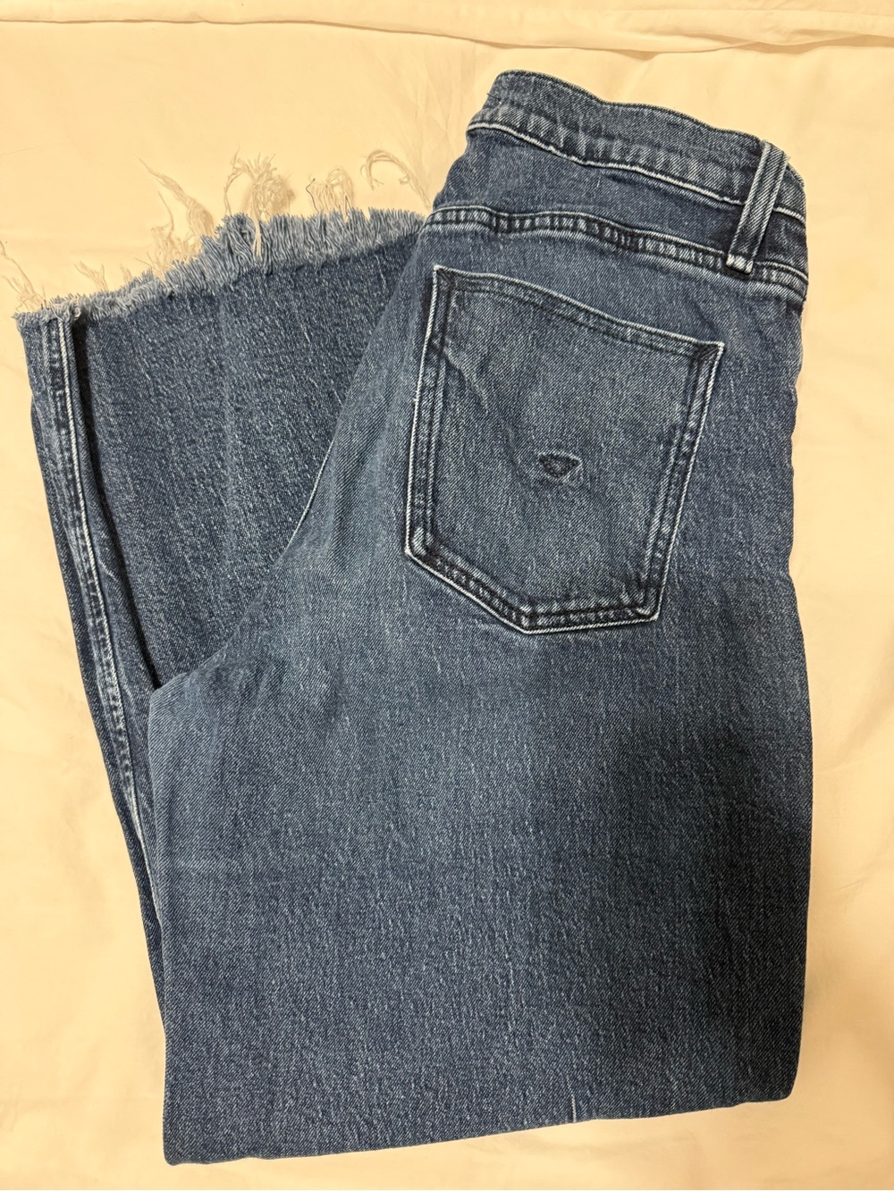 Hudson Jeans Dark Blue Cropped Raw Hem Ankle Jeans